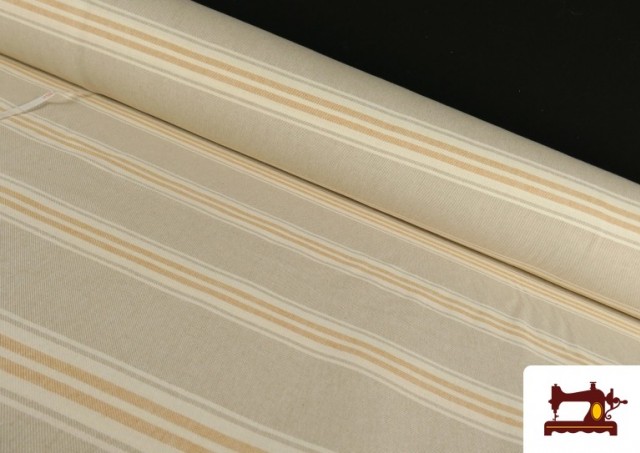 Tela de Loneta Panamá Tejido Rayas color Amarillo