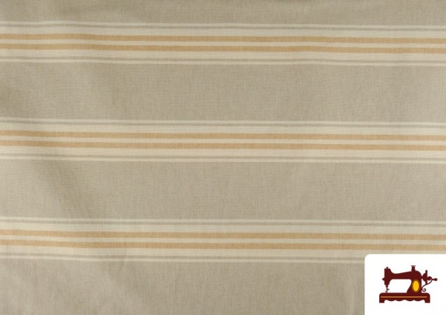 Tela de Loneta Panamá Tejido Rayas color Amarillo