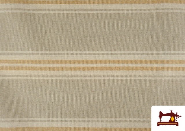 Comprar Tela de Loneta Panamá Estampado color Amarillo