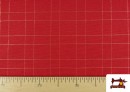 Comprar online Tela de Decoración de Navidad Cuadros Dorados Brillante 140 cm color Rojo