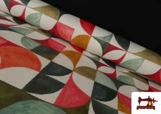 Tela de Tapicería Repelente al Agua Estampado Geométrico