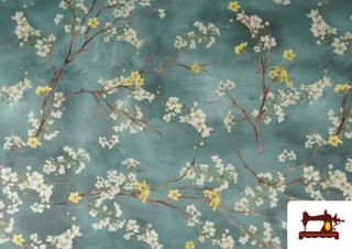 Comprar Tela de Tapicería Repelente al Agua Estampado Almendros Floral