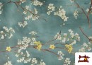 Venta de Tela de Tapicería Repelente al Agua Estampado Almendros Floral