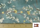 Comprar online Tela de Tapicería Repelente al Agua Estampado Almendros Floral
