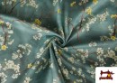 Venta online de Tela de Tapicería Repelente al Agua Estampado Almendros Floral