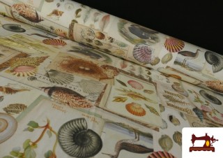 Tela de Loneta Estampada Motivos del Mar