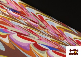 Tela de Punto de Seda Estampado Aguas de Colores