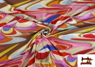 Comprar online Tela de Punto de Seda Estampado Aguas de Colores