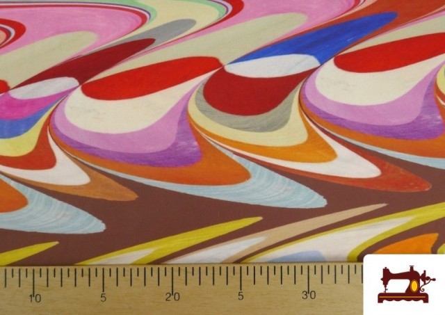 Venta online de Tela de Punto de Seda Estampado Aguas de Colores