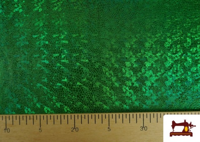 Tela Lycra con Holograma Multicolor color Verde