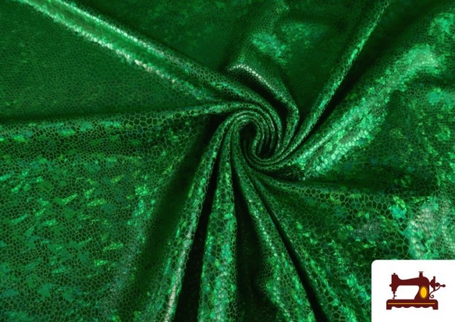 Venta de Tela Lycra con Holograma Multicolor color Verde