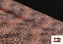 Comprar online Tela de Punto de Seda Estampado Animal Multicolor color Coral