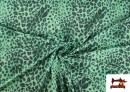 Venta online de Tela de Punto de Licra Estampado Animal Multicolor color Verde mint