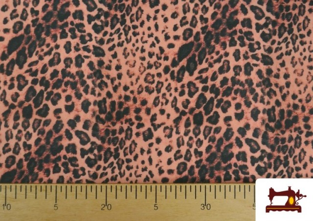 Comprar Tela de Punto de Seda con Licra Estampado Animal Multicolor color Coral