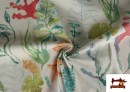Venta online de Tela de Loneta de Corales Marinos de Colores