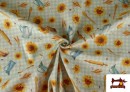 Venta online de Tela de Loneta de Girasoles y Utensilios de Cocina