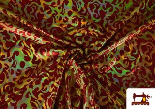 Venta de Tela de Licra Estampada Fuego Tela Efecto Holograma