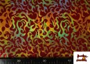 Comprar online Tela de Licra Estampada Fuego Tela Efecto Holograma
