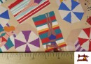 Comprar online Tela de Loneta Estampado Mujeres en la Playa y Sombrillas