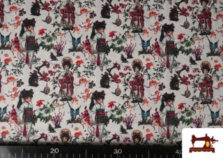 Tela de Algodón Japonesas con Kimono Estilo Anime