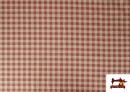 Comprar Tela de Cuadros Vichy de Algodón Orgánico Efecto Rústico color Rojo