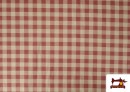 Venta de Tela de Cuadros Vichy de Algodón Orgánico Efecto Rústico color Rojo