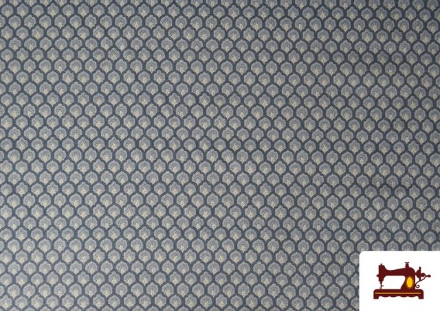 Comprar Tela de Algodón Geométrico Medallón Pequeño Camisero color Azul