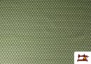 Tela de Algodón Geométrico Medallón Pequeño Camisero color Verde
