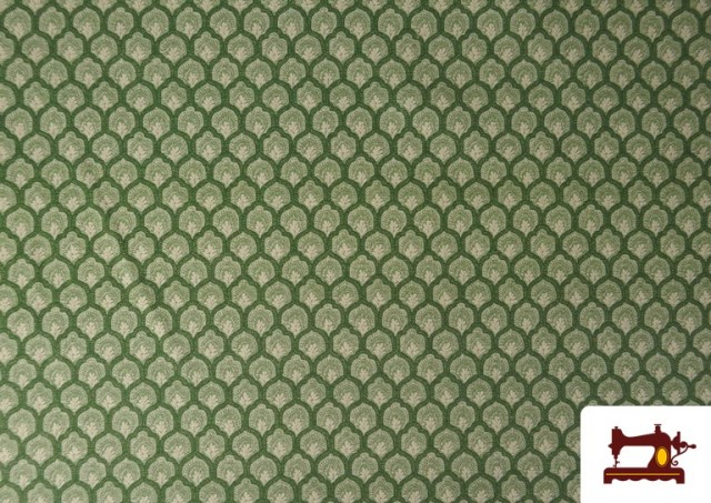 Comprar Tela de Algodón Geométrico Medallón Pequeño Camisero color Verde