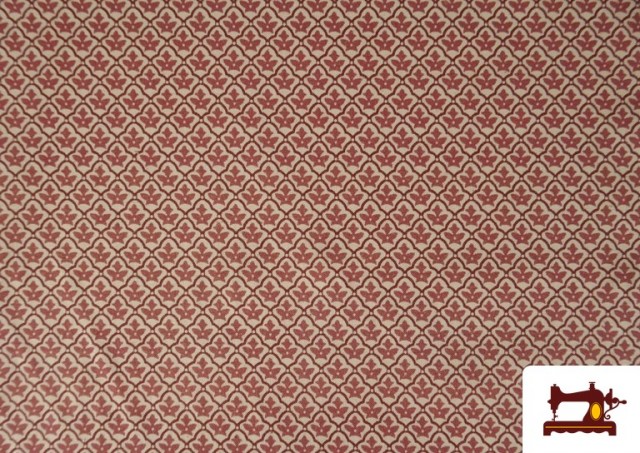 Venta de Tela de Algodón Geométrico Medallón Rojo