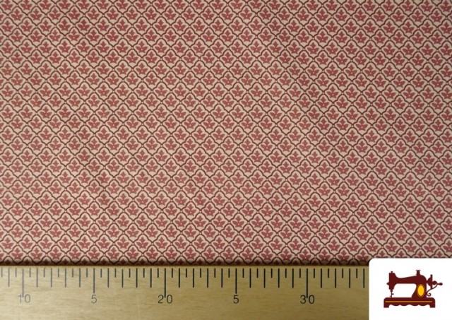 Comprar online Tela de Algodón Geométrico Medallón Rojo