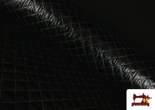Comprar Tela con Relieve Metalizada Acolchada color Negro