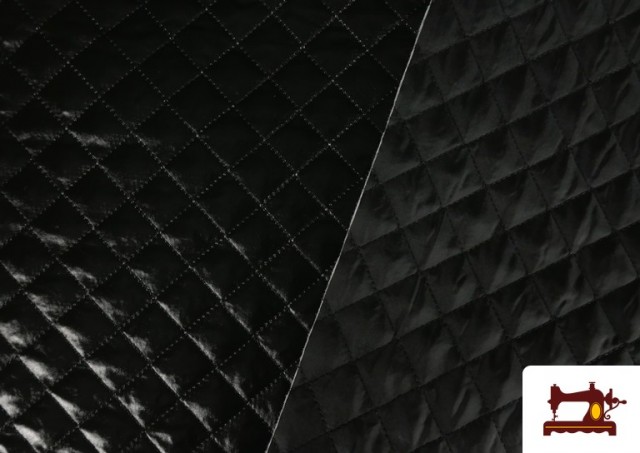 Venta online de Tela con Relieve Metalizada Acolchada color Negro