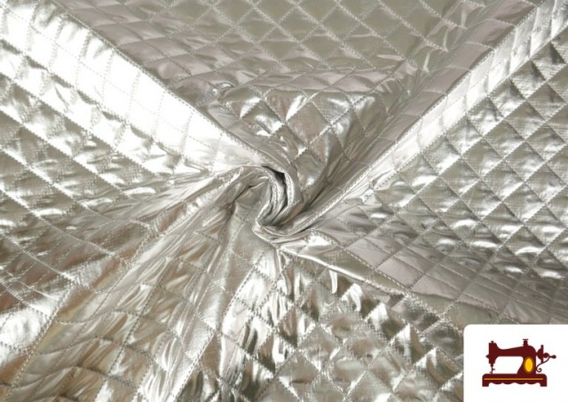 Venta online de Tela con Relieve Metalizada Acolchada color Plata