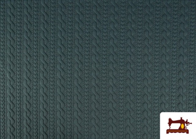 Tela de Punto para Jersey Tricot Trenza color Verde Petróleo