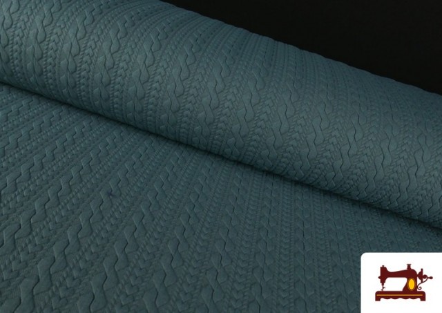 Comprar Tela de Punto para Jersey Tricot Trenza color Verde Petróleo