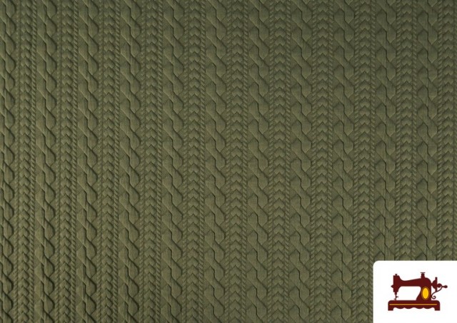 Tela de Punto para Jersey Tricot Trenza color Caqui