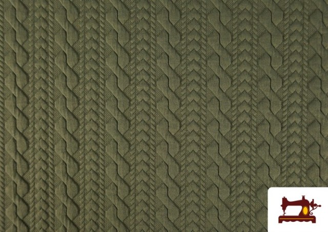 Comprar Tela de Punto para Jersey Tricot Trenza color Caqui
