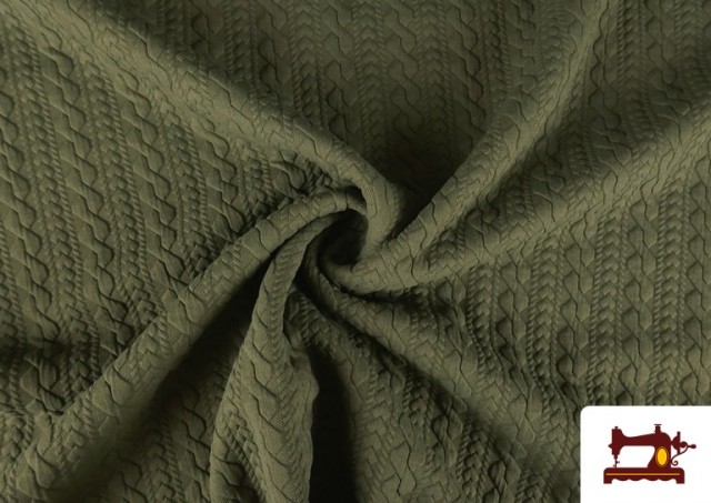 Venta de Tela de Punto para Jersey Tricot Trenza color Caqui