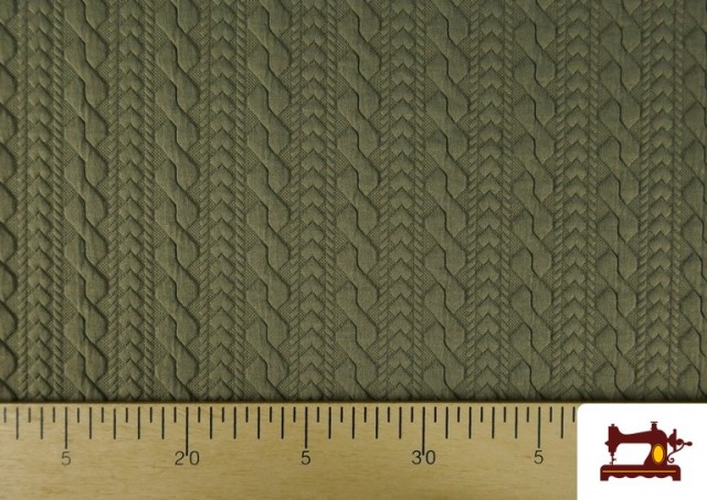 Comprar online Tela de Punto para Jersey Tricot Trenza color Caqui