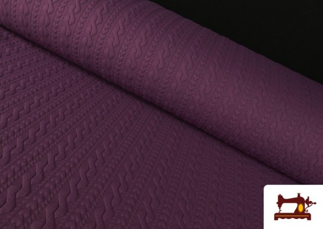 Venta online de Tela de Punto para Jersey Tricot Trenza color Morado