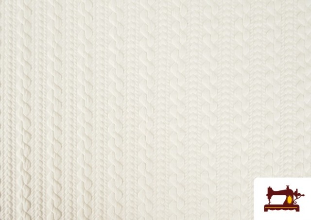 Comprar online Tela de Punto para Jersey Tricot Trenza color Crudo