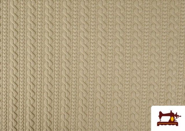 Comprar Tela de Punto para Jersey Tricot Trenza color Beige