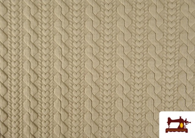 Venta de Tela de Punto para Jersey Tricot Trenza color Beige