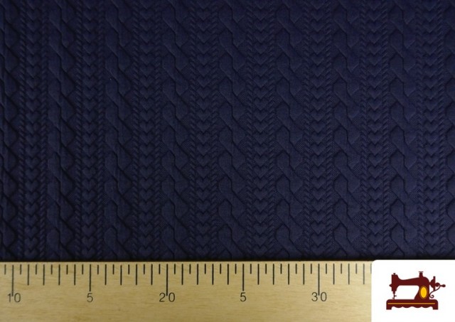 Comprar Tela de Punto para Jersey Tricot Trenza color Azul Marino