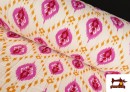 Comprar Tela de Muselina de Algodón Acolchada Reversible Étnico Rosa Floral