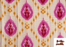 Venta de Tela de Muselina de Algodón Acolchada Reversible Étnico Rosa Floral