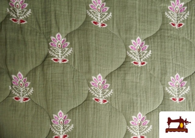 Comprar online Tela de Muselina de Algodón Acolchada Reversible Floral