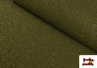 Tela Para Abrigo Baguilla Curly Rizado de Colores color Caqui