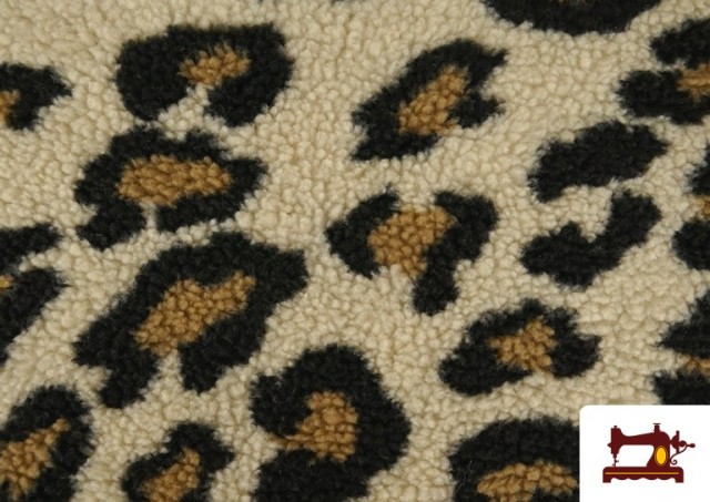 Venta de Tela de Borreguito Estampado Leopardo Grande